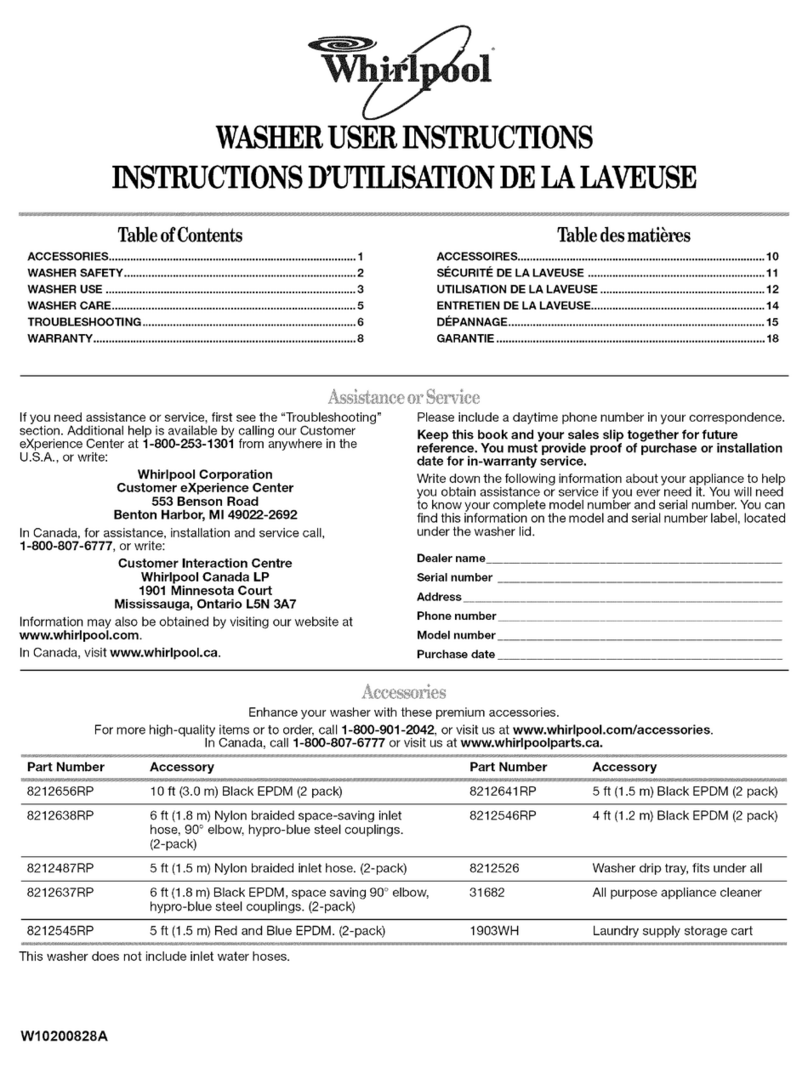 Whirlpool WTW5600VQ0 User instructions