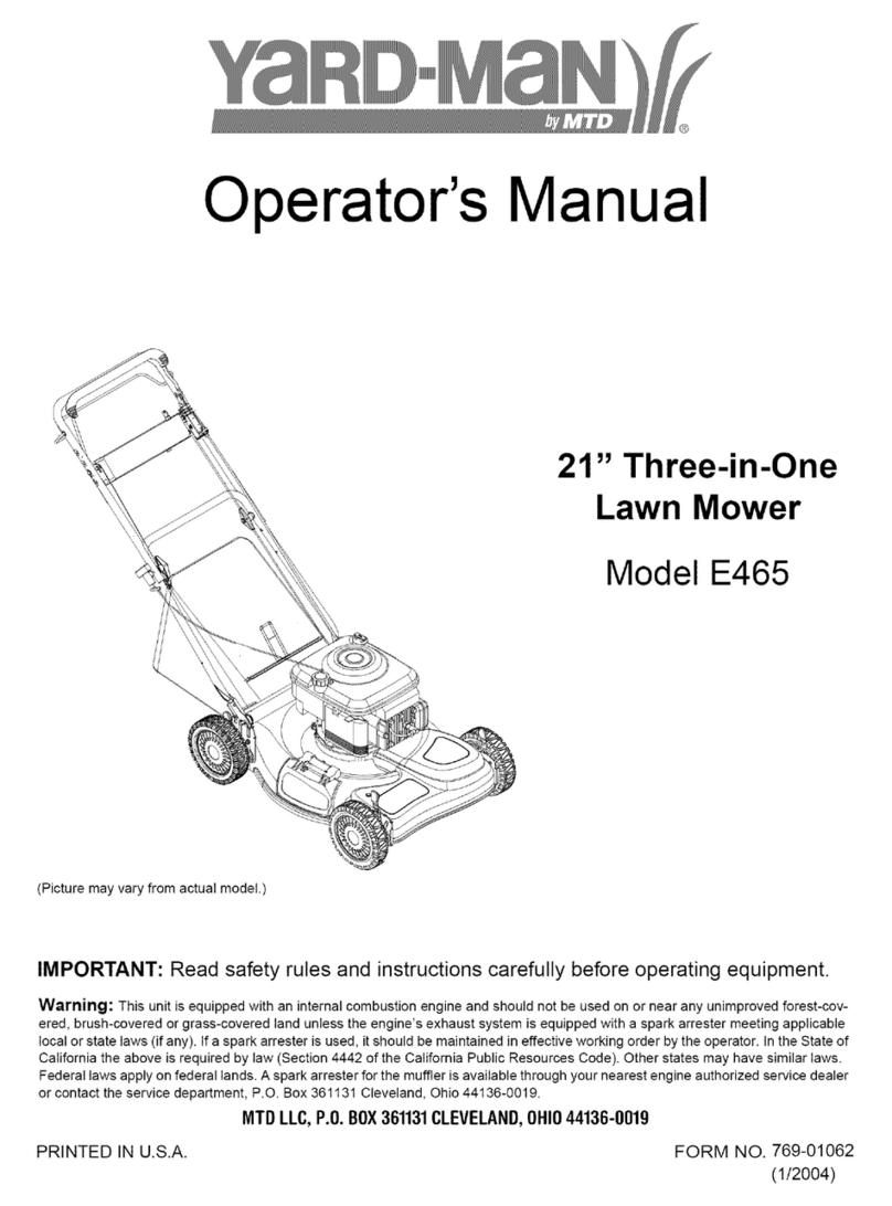 Yard-Man E465 User manual