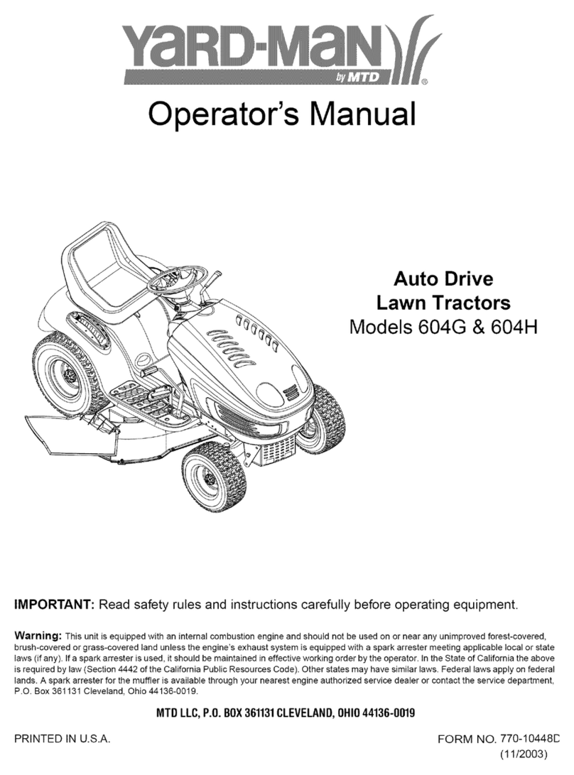 Yard-Man 604G Operator's manual