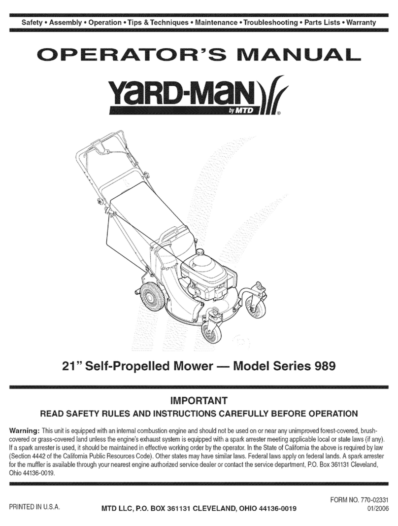 Yard-Man 989 series User manual Yard-Man 989 series User manual
