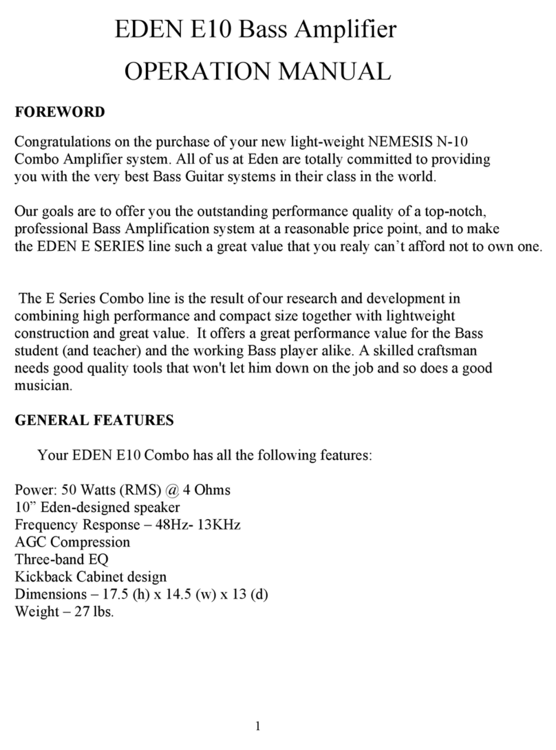 Eden E10 Operation manual