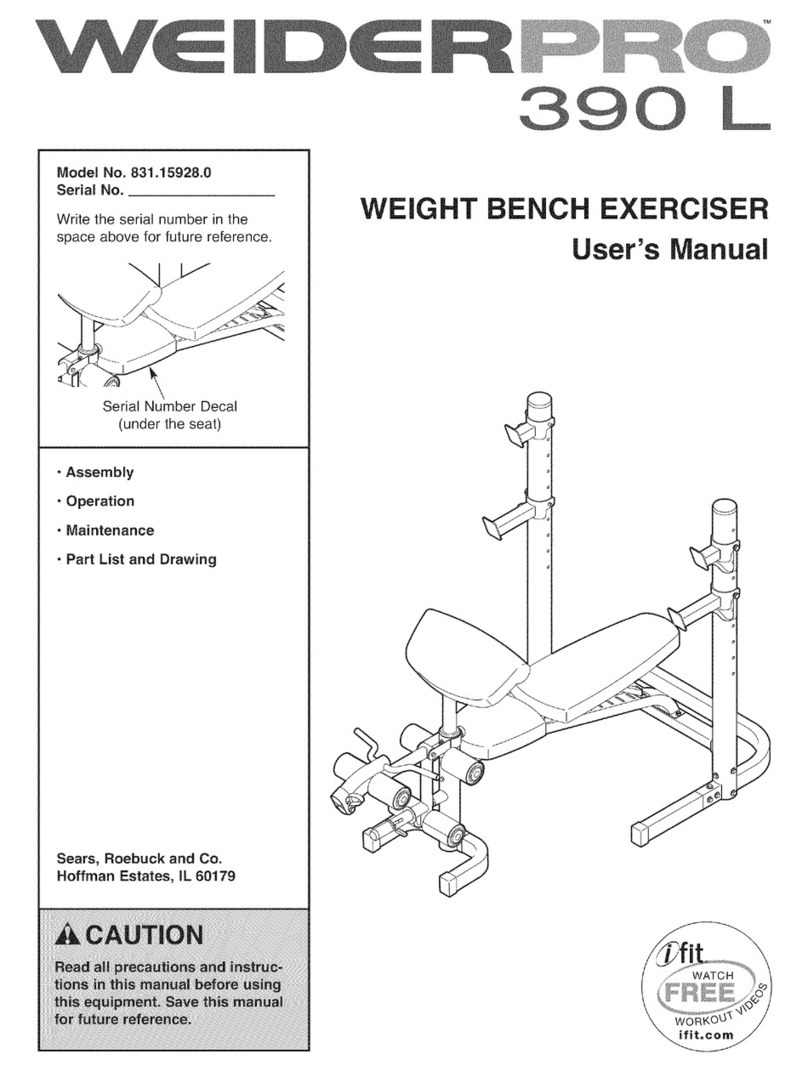 Weider Pro 390 L 831.15928.0 user manual