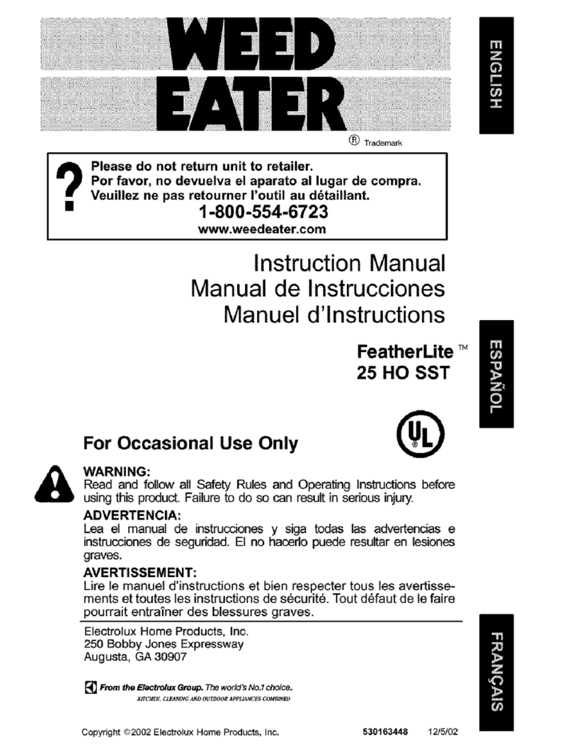 Weed Eater Featherlite 25 HO SST User manual