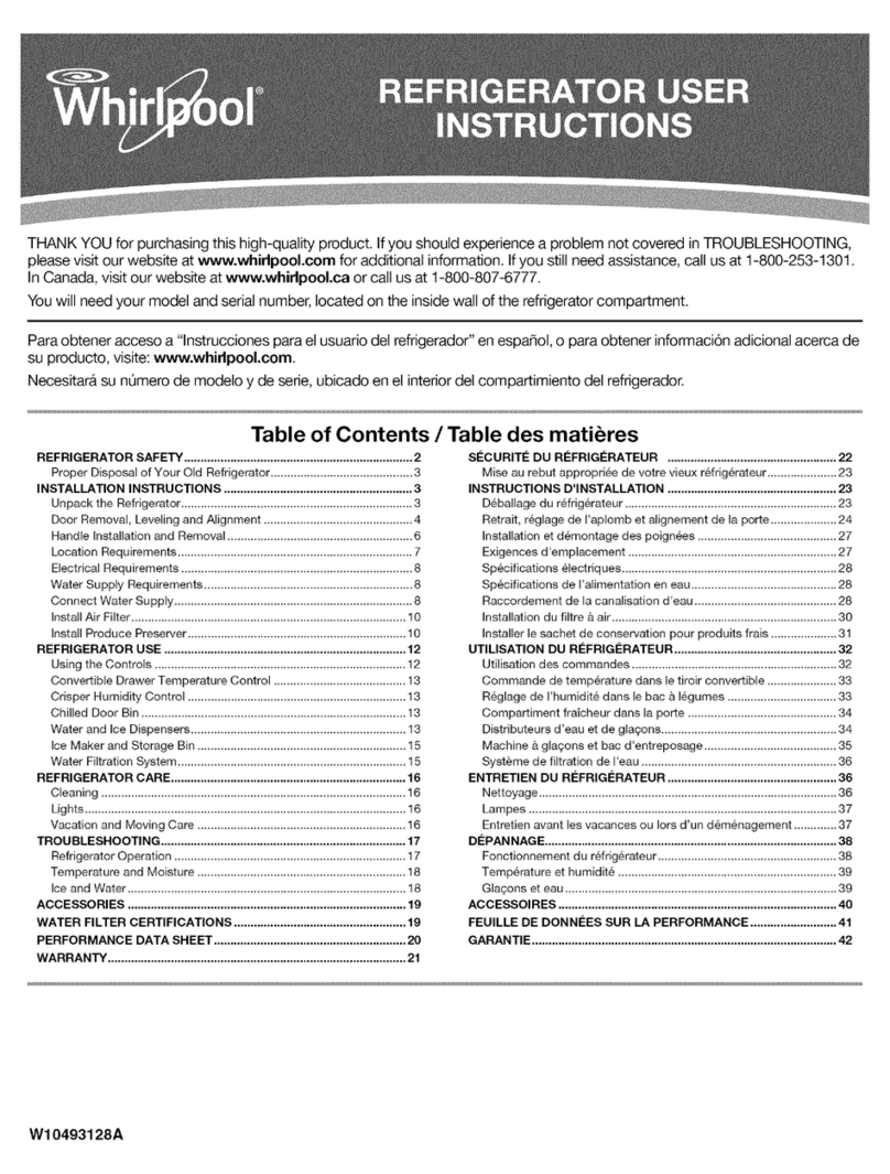 Whirlpool WRS537SIAF00 User manual Whirlpool WRS537SIAF00 User manual
