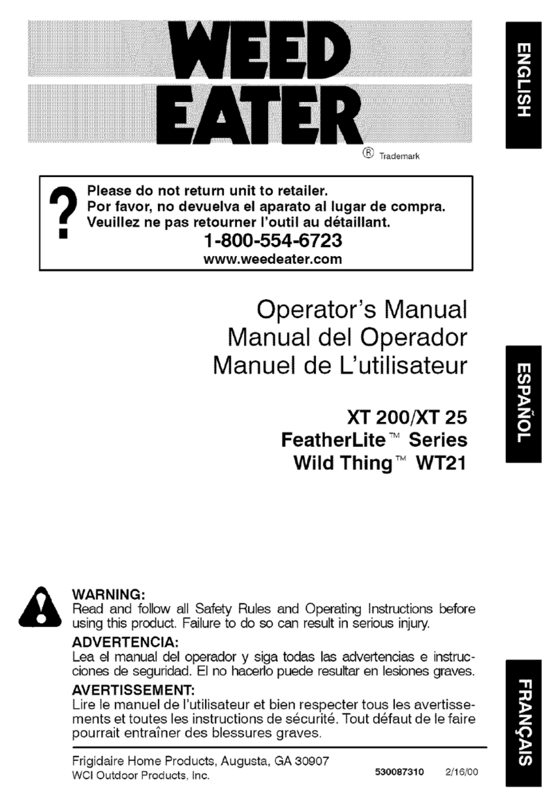 Weed Eater FeatherLite Series XT200 Operator's manual
