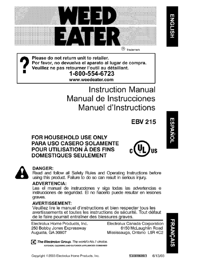 Weed Eater EBV 215 instruction manual