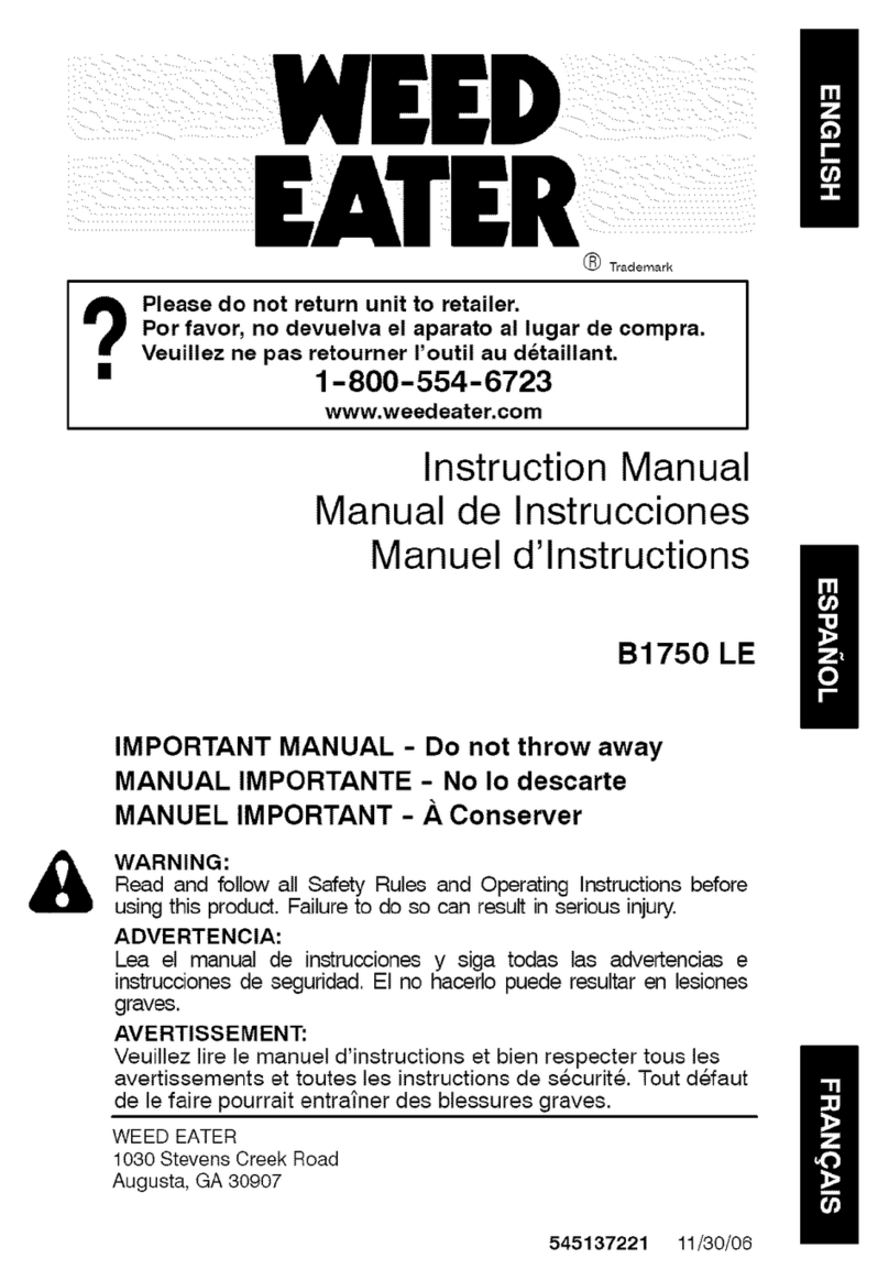 Weed Eater B1750 LE instruction manual