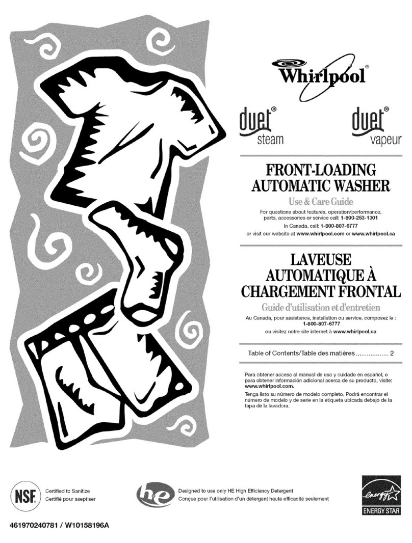 Whirlpool WFW9500TW02 Use & care guide