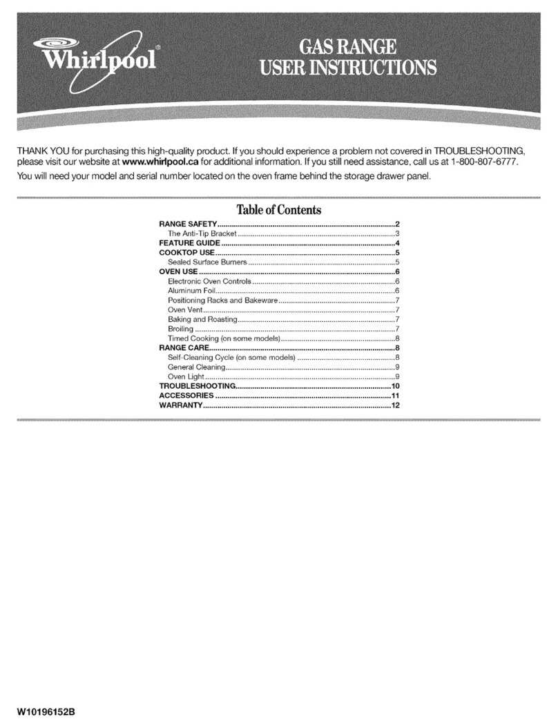 Whirlpool WFG381LVQ2 User instructions