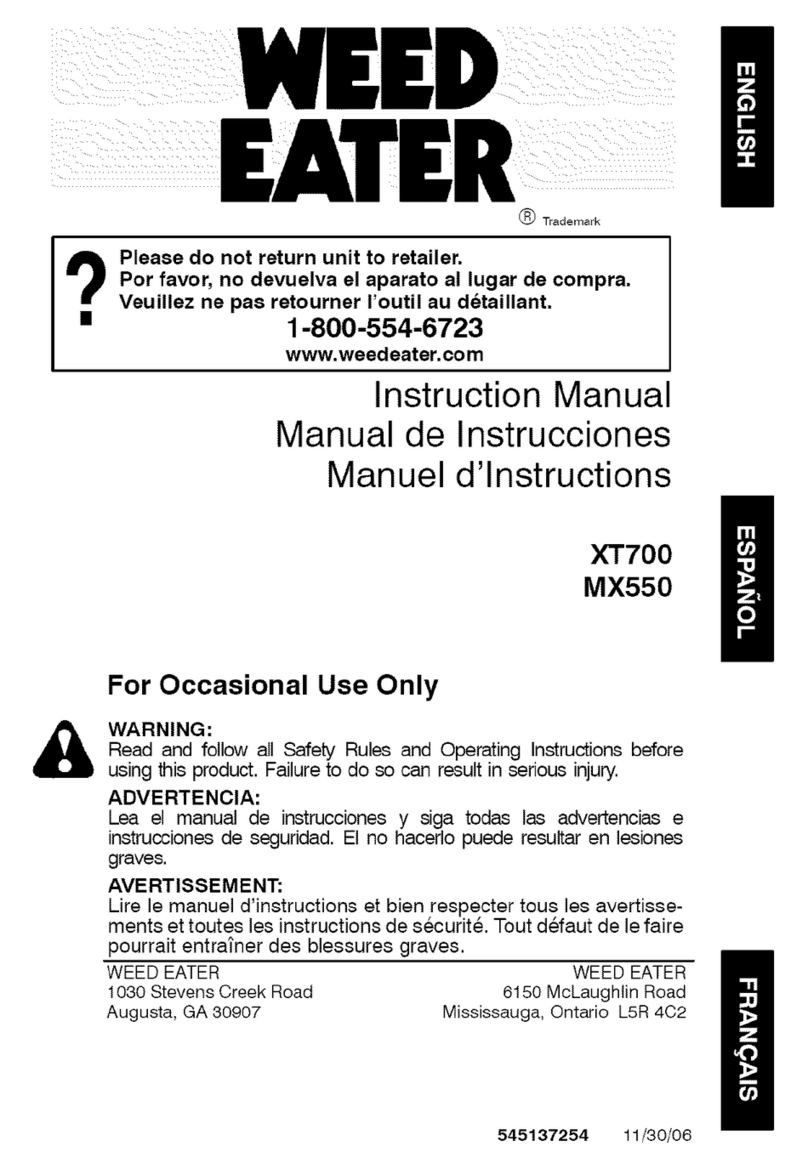 Weed Eater Weed Eater XT700 User manual