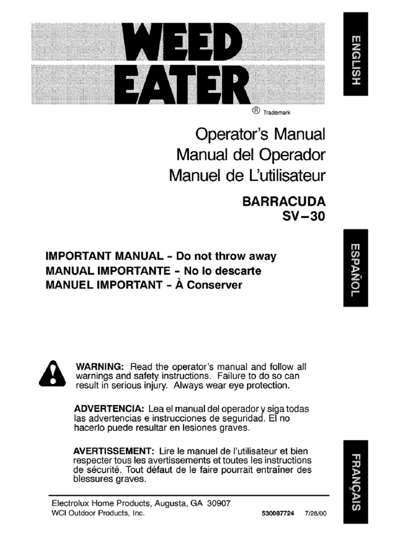 Weed Eater BARRACUDA SV-30 Operator's manual