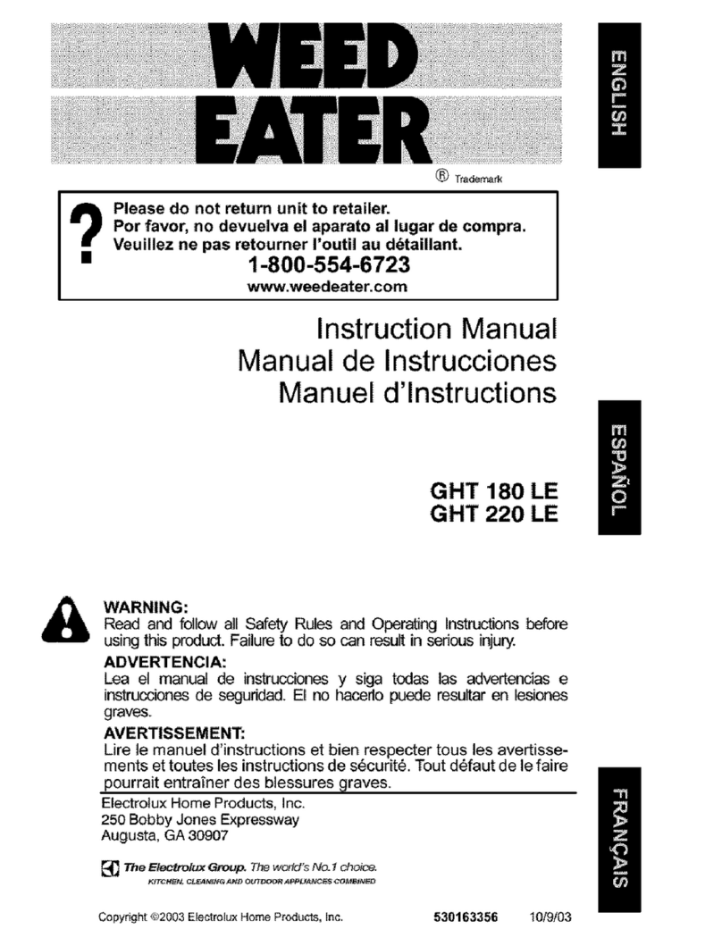 Weed Eater GHT 180 LE instruction manual