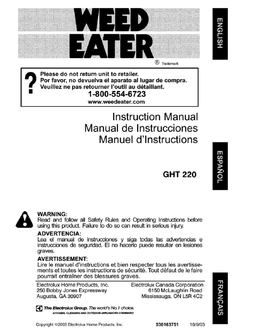 Weed Eater GHT 220 LE instruction manual