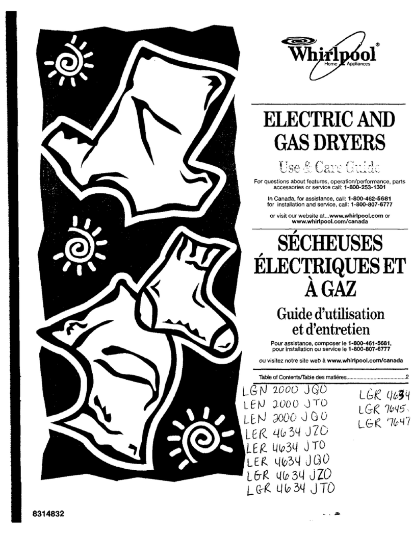 Whirlpool LGR4634JQ2 Use & care guide