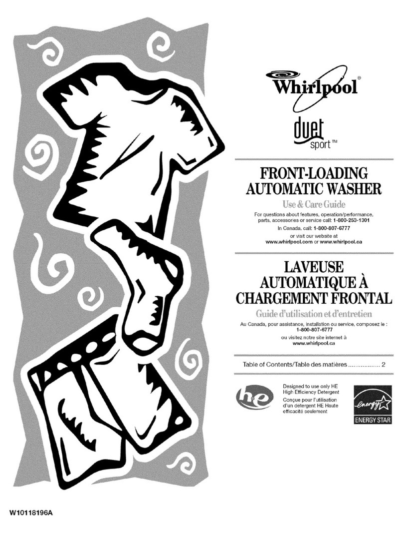 Whirlpool Duet WFW8410SW01 Use & care guide