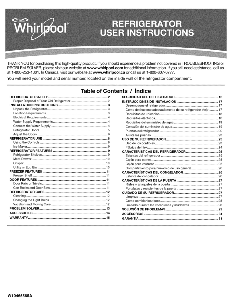 Whirlpool WRT111SFAW00 User instructions