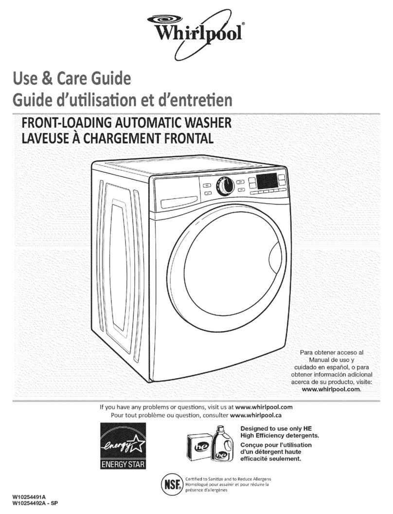 Whirlpool WFW97HEXL1 Use & care guide