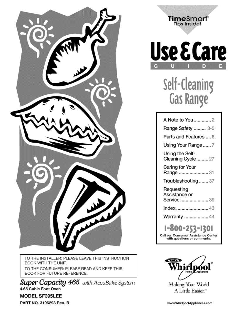 Whirlpool SF395LEE User manual