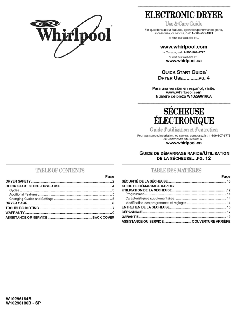 Whirlpool WED9050XW0 Use & care guide