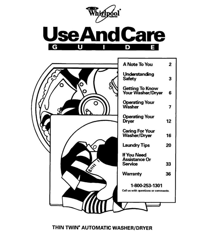 Whirlpool THIN TWIN LTE5243BW2 User manual