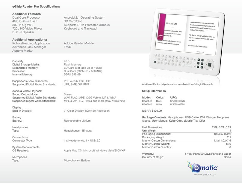 E-matic eGlide Reader Pro User manual E-matic eGlide Reader Pro User manual