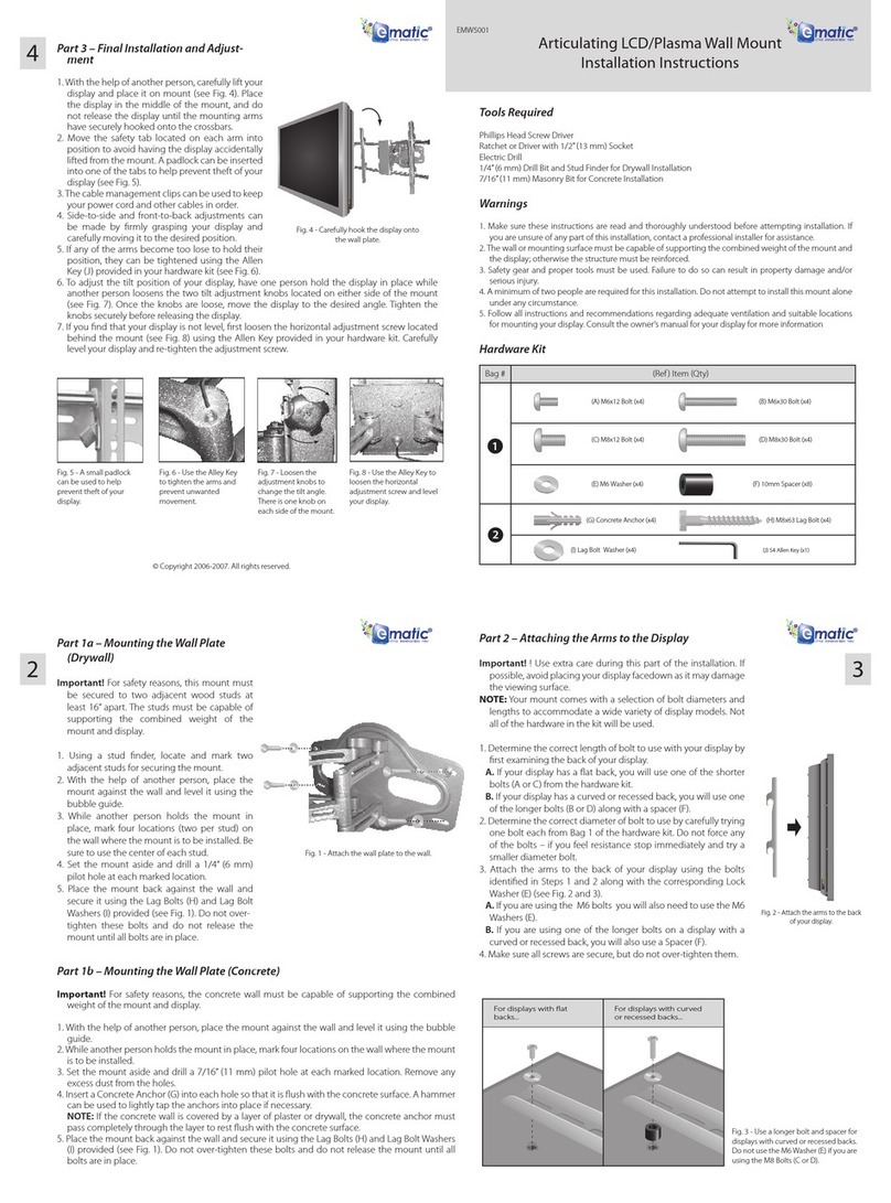 E-matic EMW5001 installation instructions