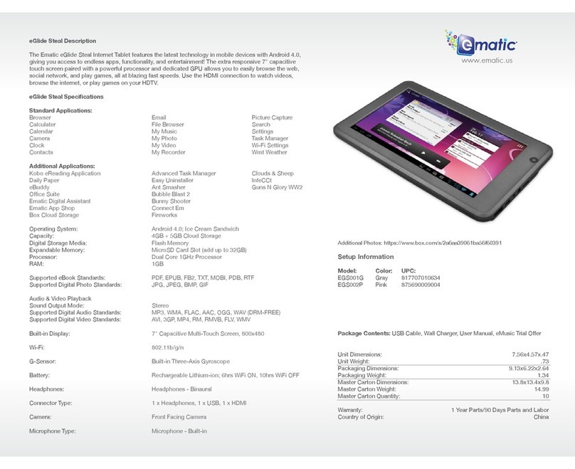 E-matic eGlide Steal User manual