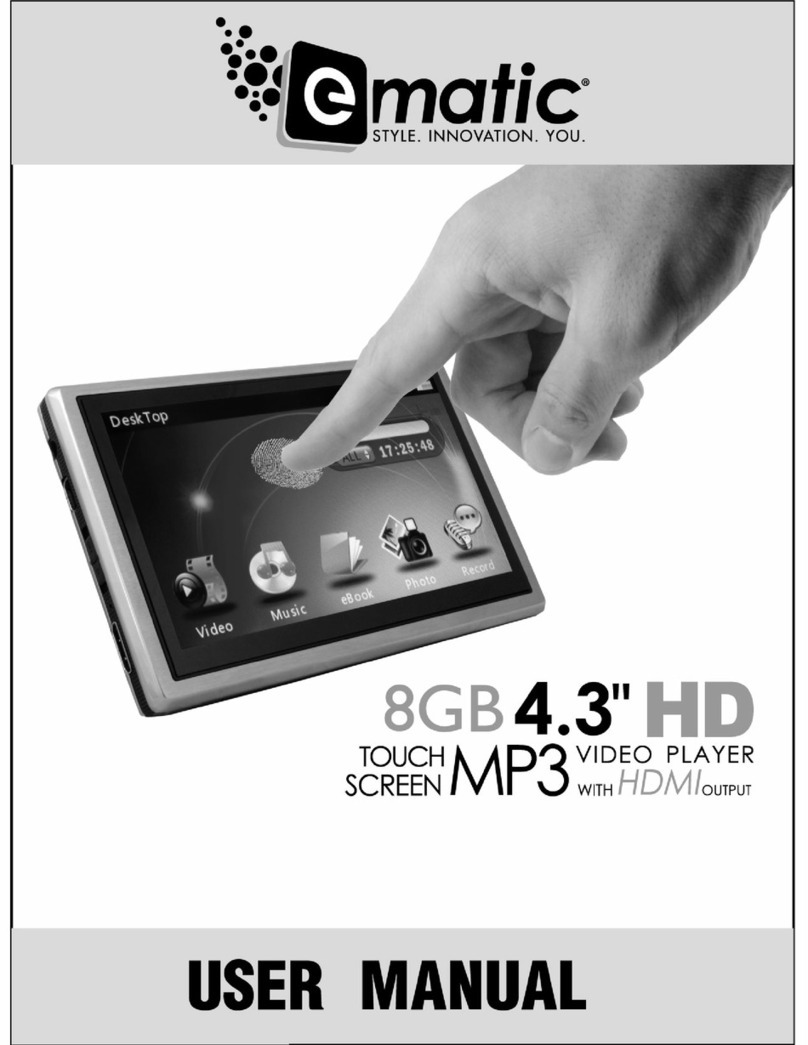 E-matic Digital Touch screen MP3 player user manual