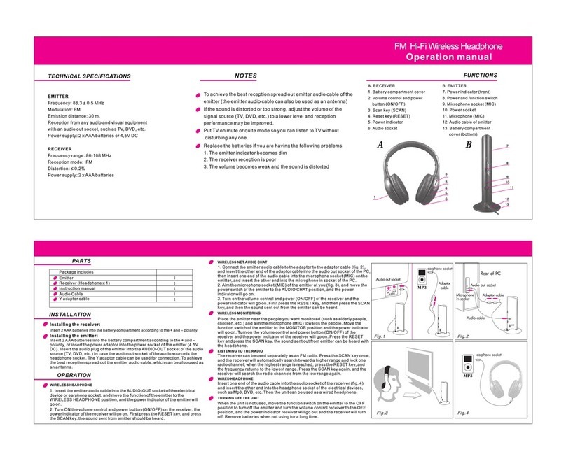 E-matic FM Hi-Fi wireless Operation manual