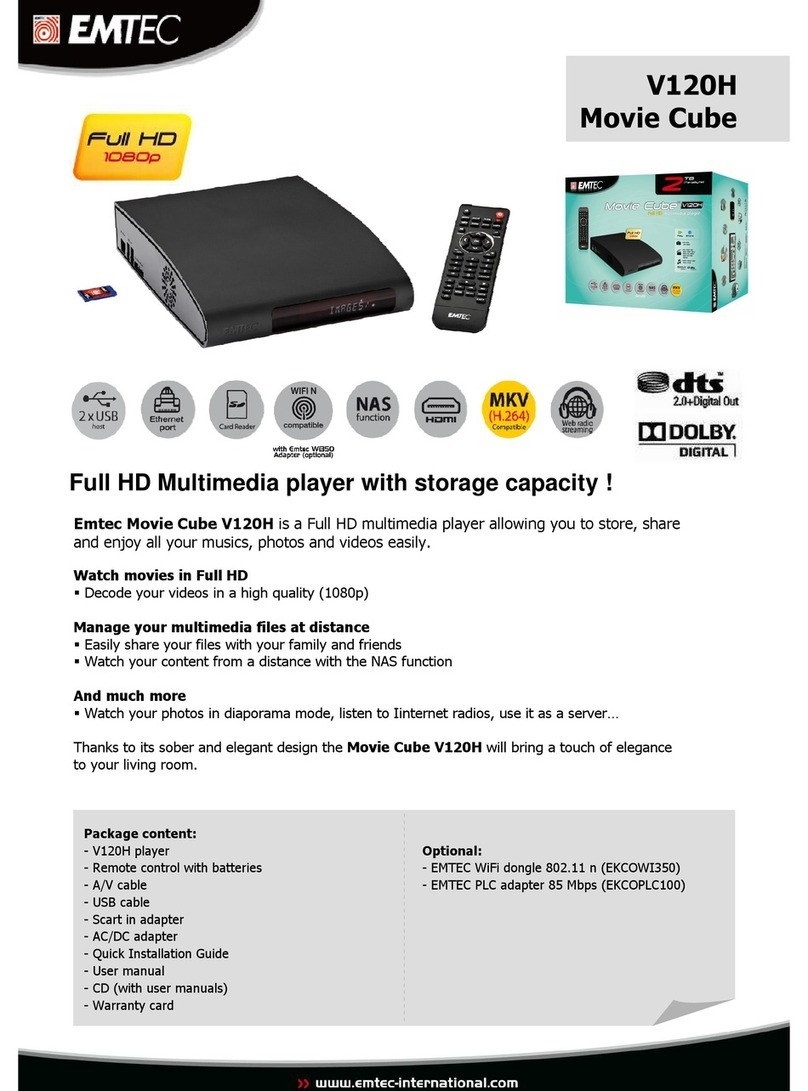 Emtec V120H Movie Cube Installation guide