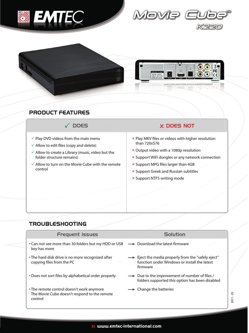 Emtec Movie Cube K220 Operation manual