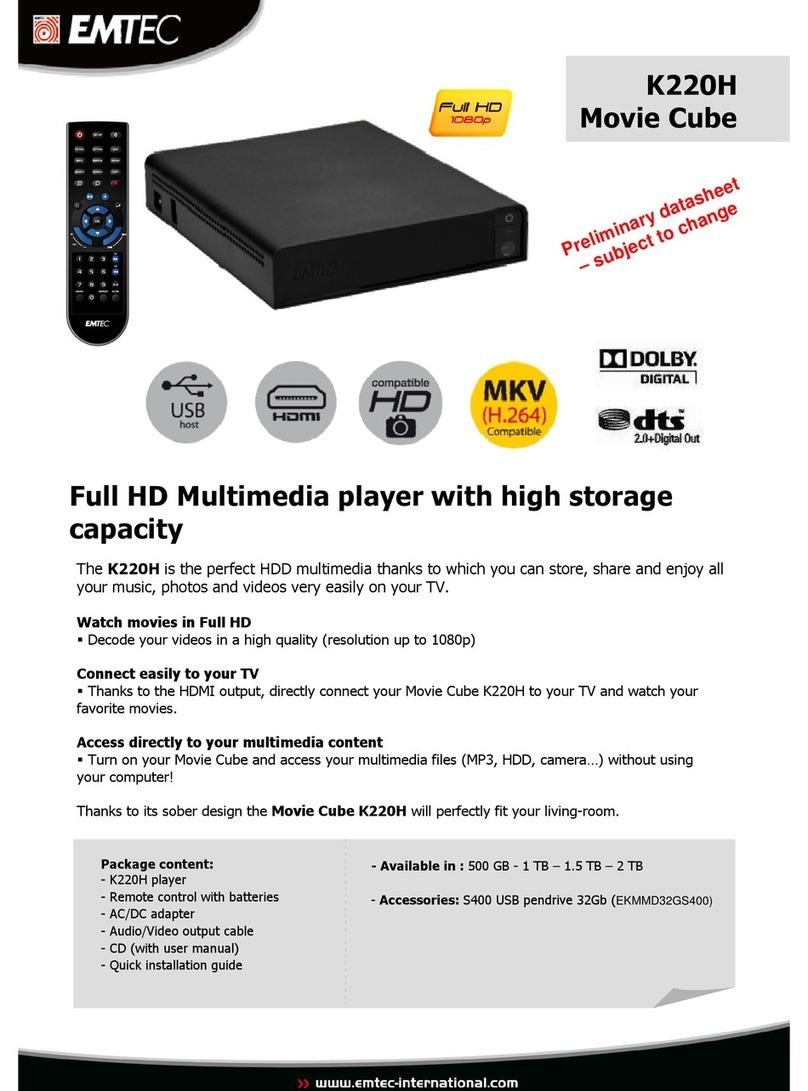 Emtec K220H Movie Cube Installation guide