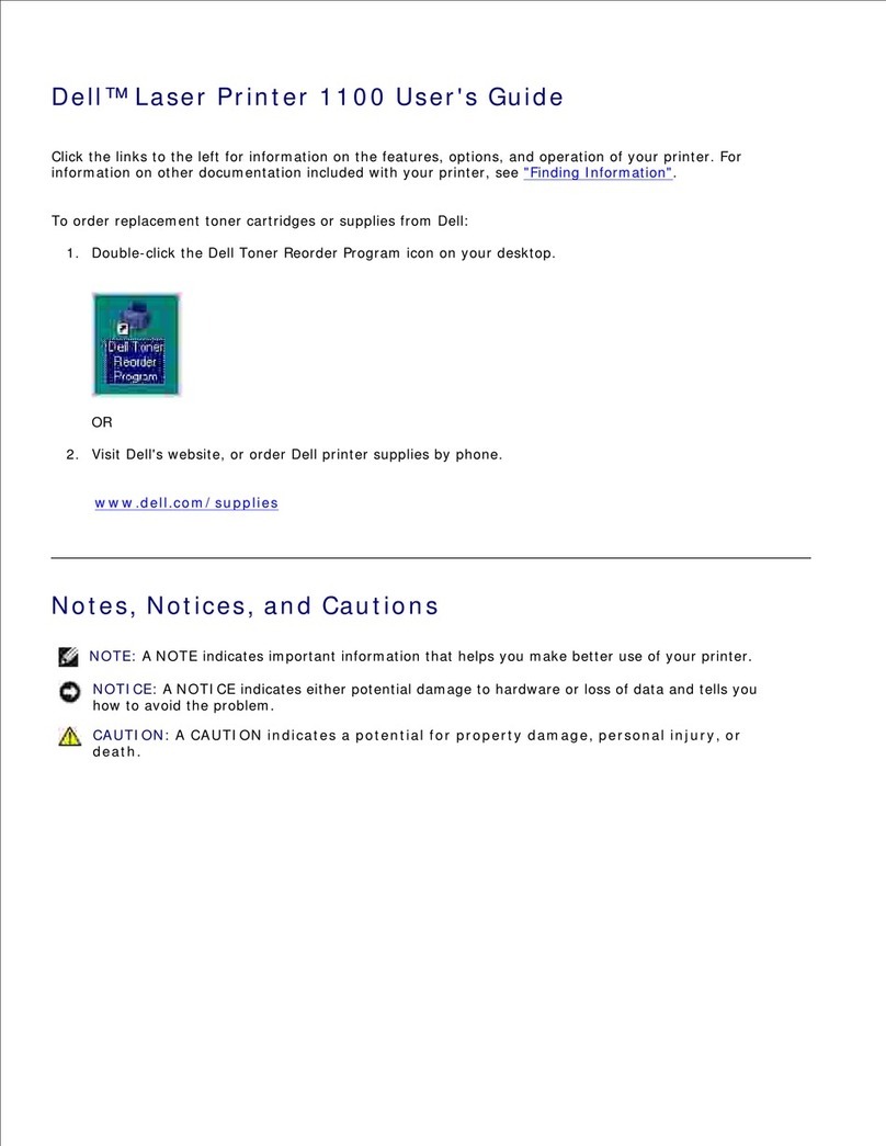 Dell 1100 Laser Mono Printer User manual