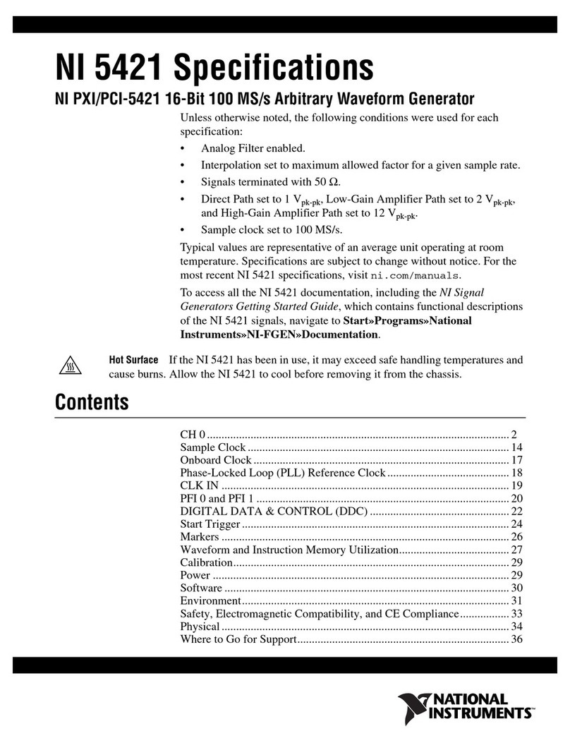 National Instruments NI 5421 s Specifications National Instruments NI 5421 s Specifications