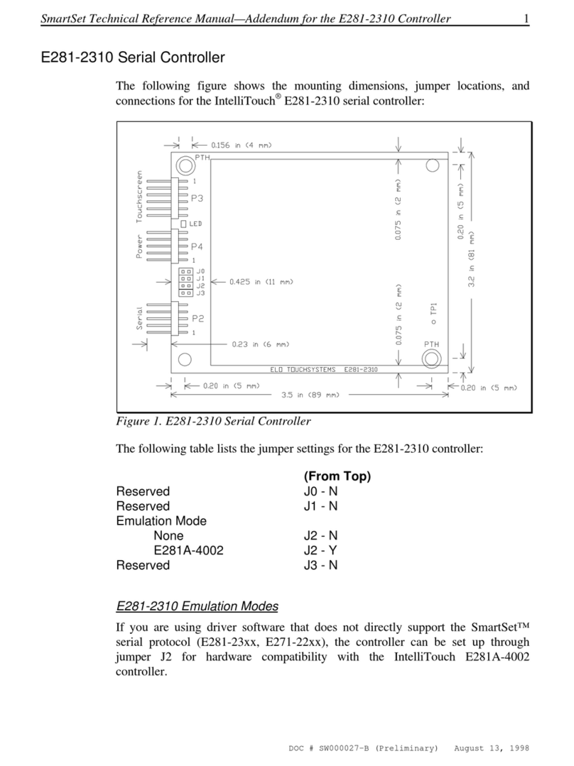 Elo TouchSystems IntelliTouch E281-2310 Technical reference manual