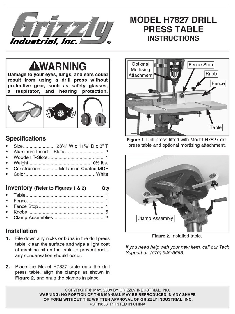 Grizzly H7827 User manual
