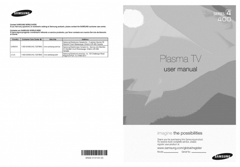 Samsung PN50A400C2DXZA User manual Samsung PN50A400C2DXZA User manual