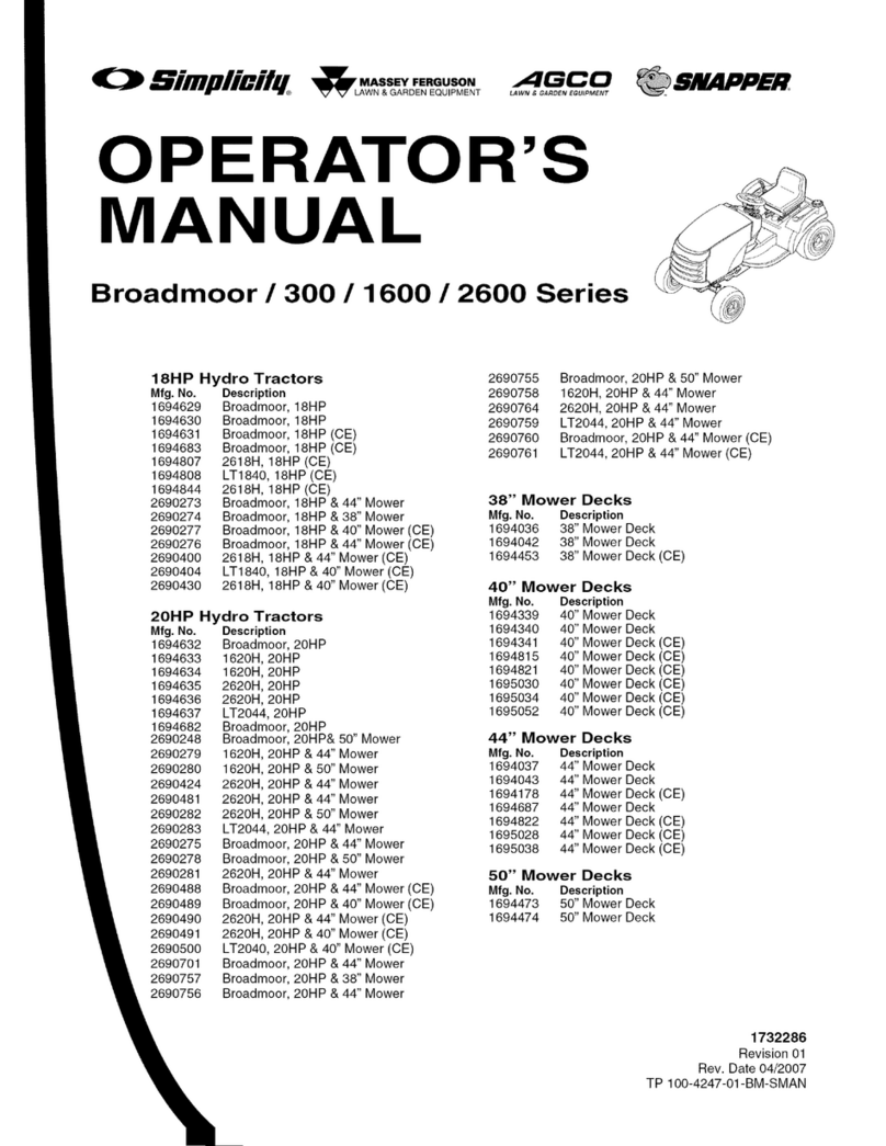 Snapper Broadmoor 2600 SERIES User manual Snapper Broadmoor 2600 SERIES User manual