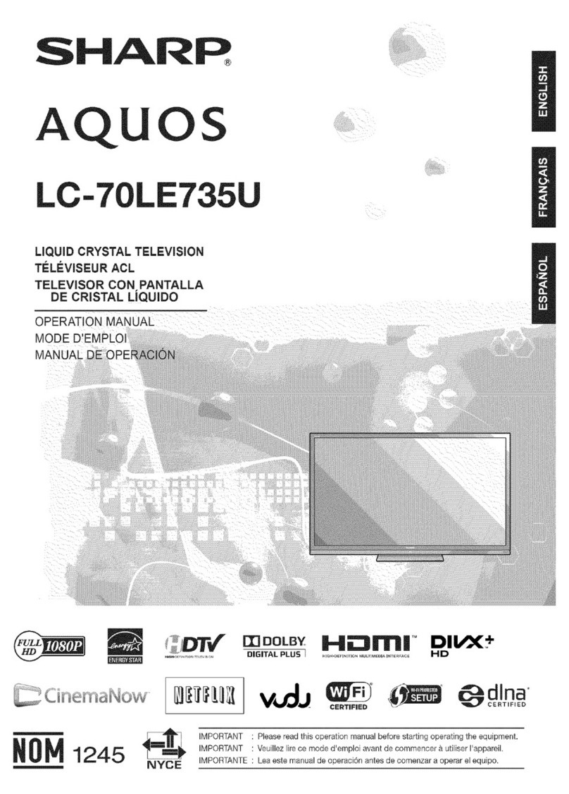 Sharp AQUOS LC-70LE735U User manual