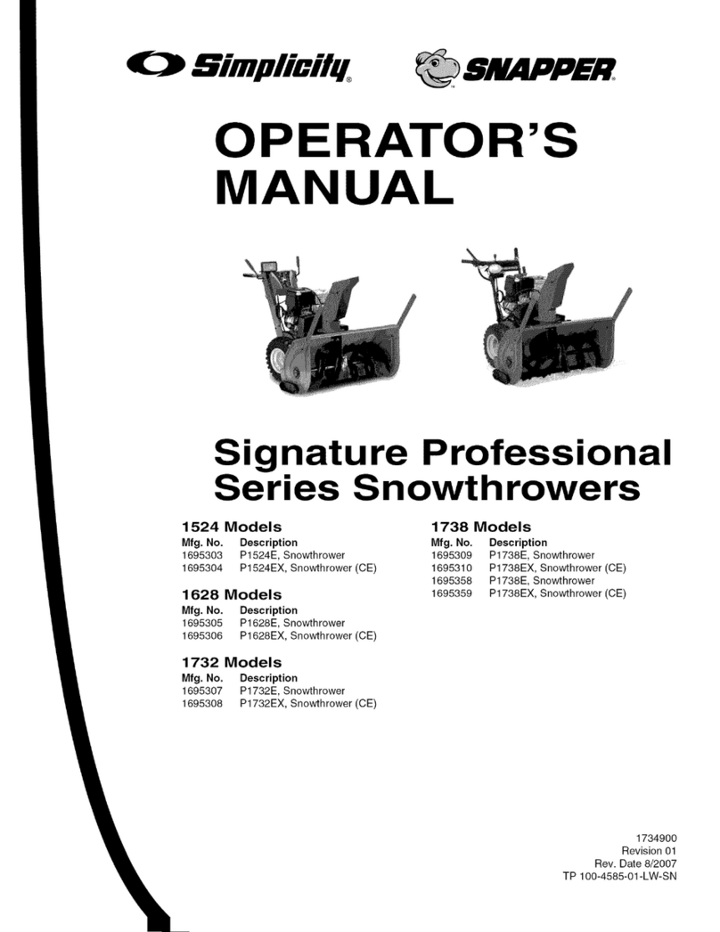 Snapper Signature Professional Series Operator's manual