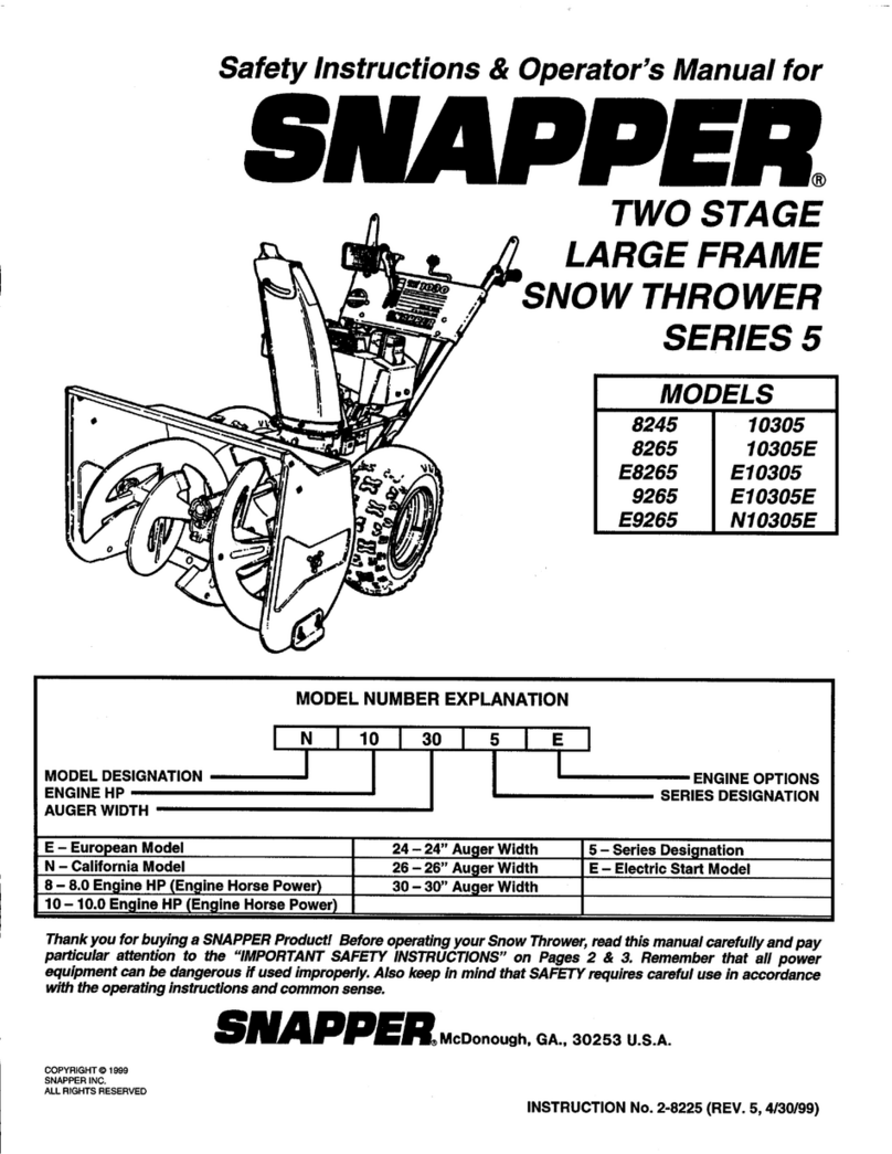 Snapper 10305 Safety instructions & operator's manual