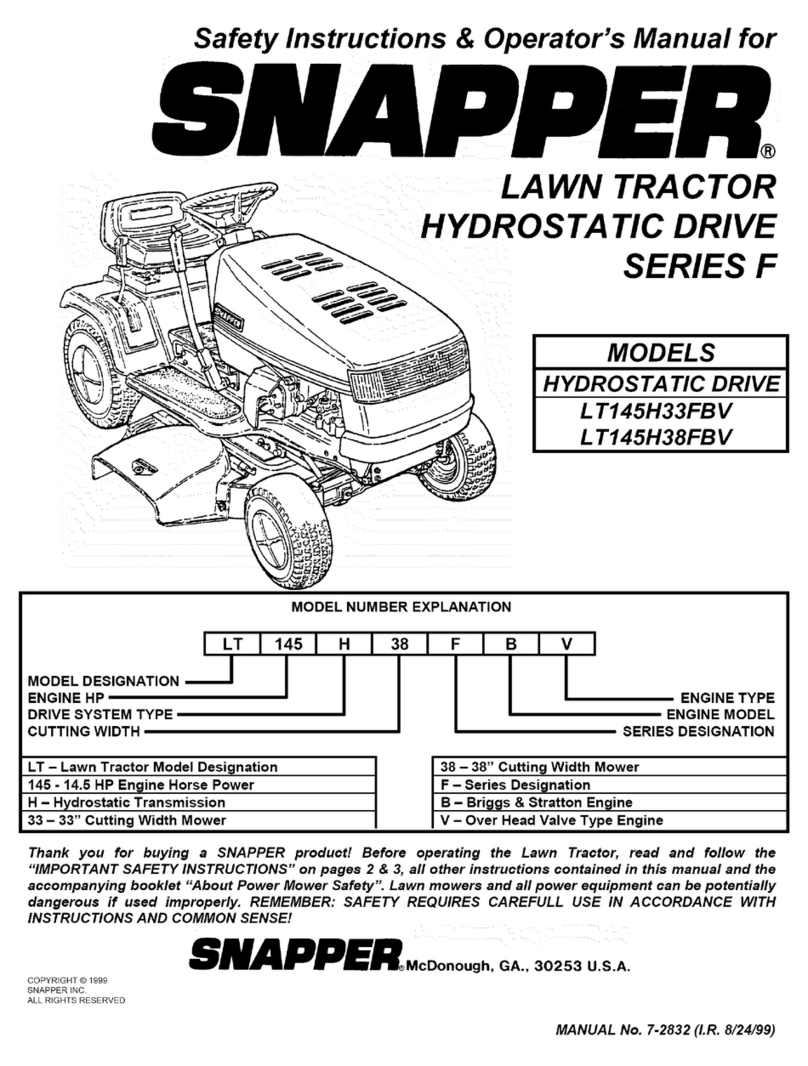 Snapper LT145H38FBV Operation and maintenance manual Snapper LT145H38FBV Operation and maintenance manual