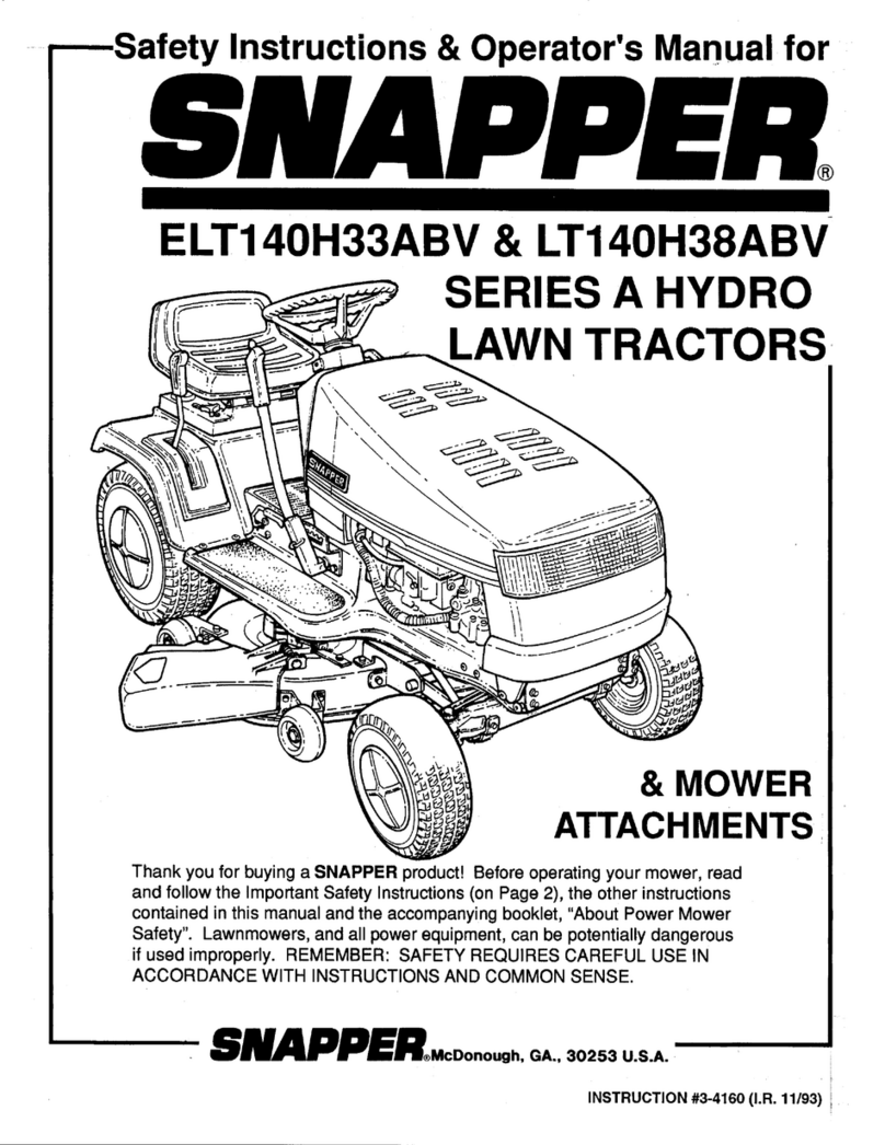 Snapper LT140H38ABV Operation and maintenance manual Snapper LT140H38ABV Operation and maintenance manual