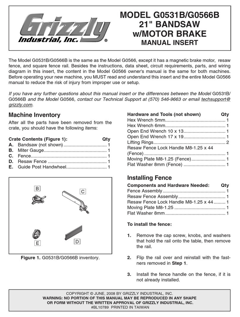 Grizzly G0566B Manual insert