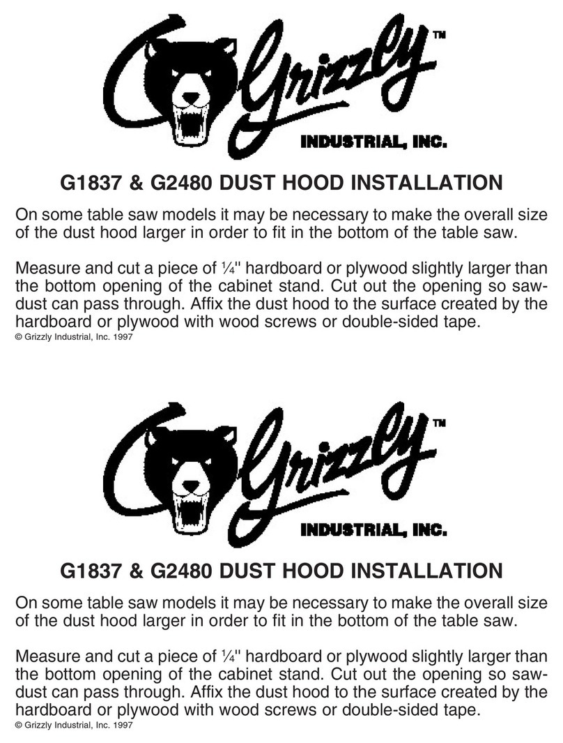 Grizzly G1837 User manual