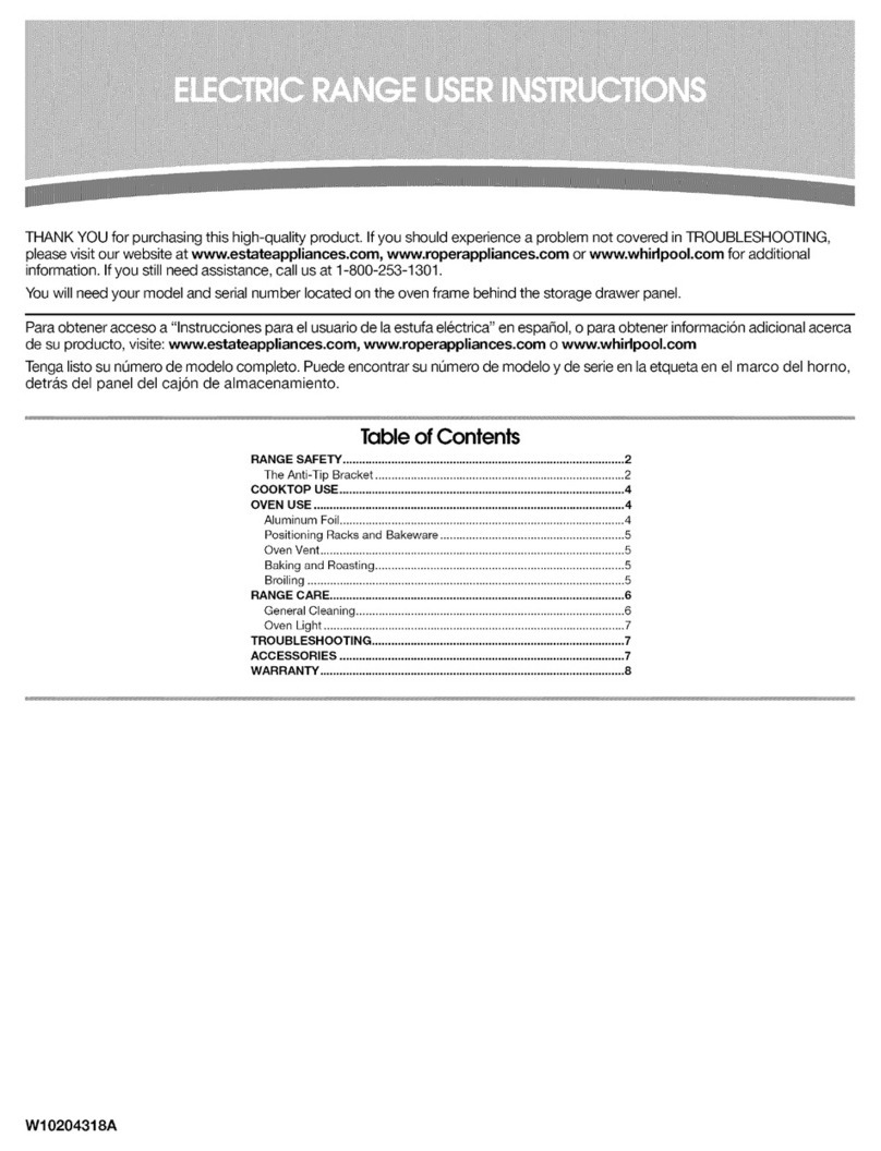 Roper FEP310VQ0 User instructions