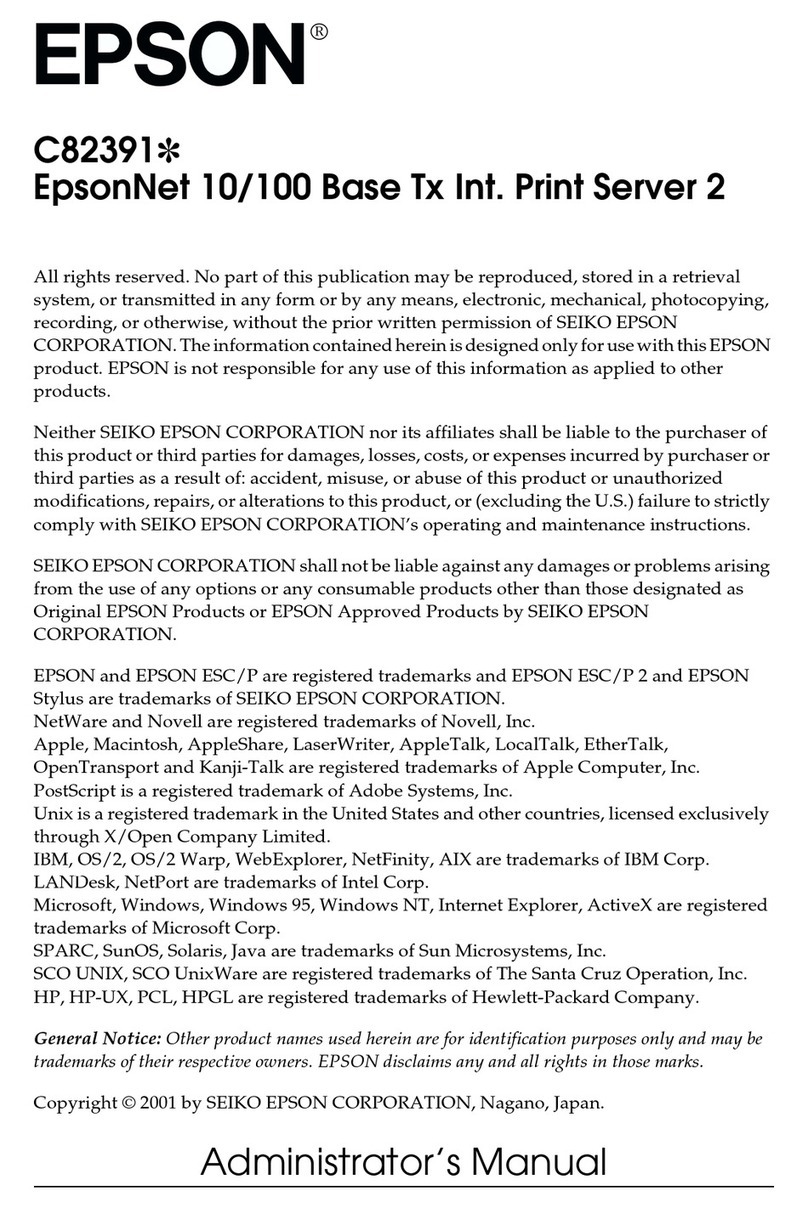 Epson EpsonNet C82391 Service manual