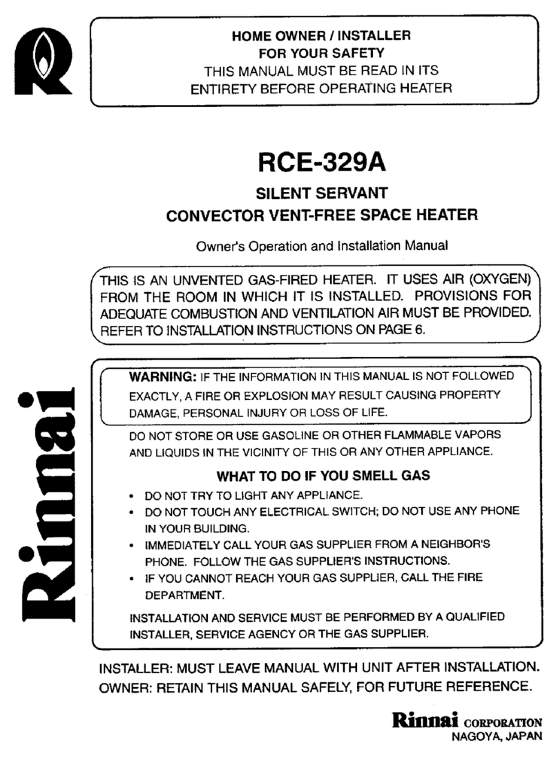 Rinnai RCE-329A Quick start guide Rinnai RCE-329A Quick start guide