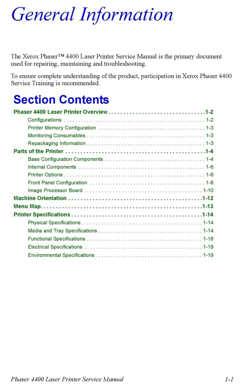 Xerox 4400DX - Phaser B/W Laser Printer User manual