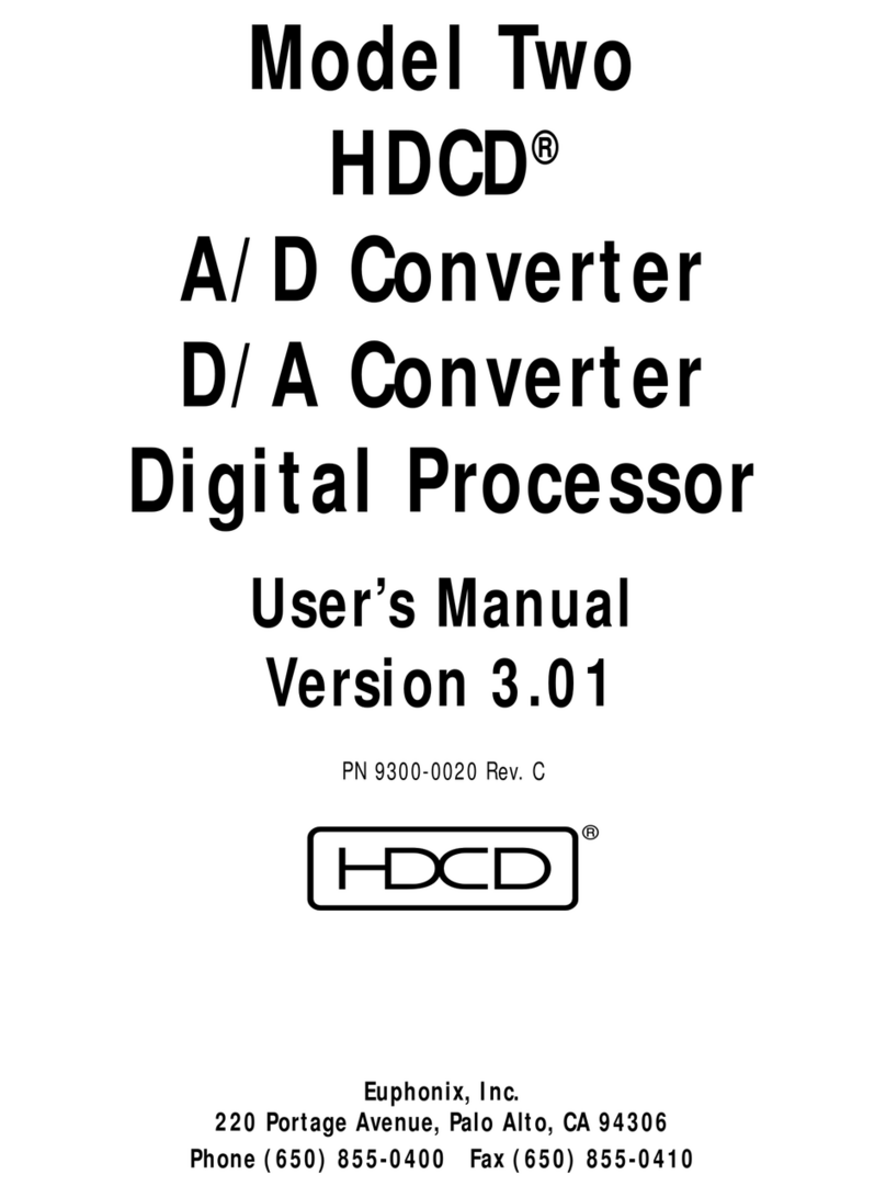 Pacific Microsonics Two HDCD User manual